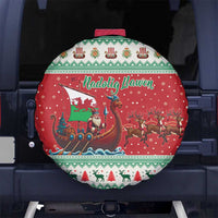 Wales Viking Santa Christmas Spare Tire Cover Funny Reindeer Norse Xmas - Wonder Print Shop