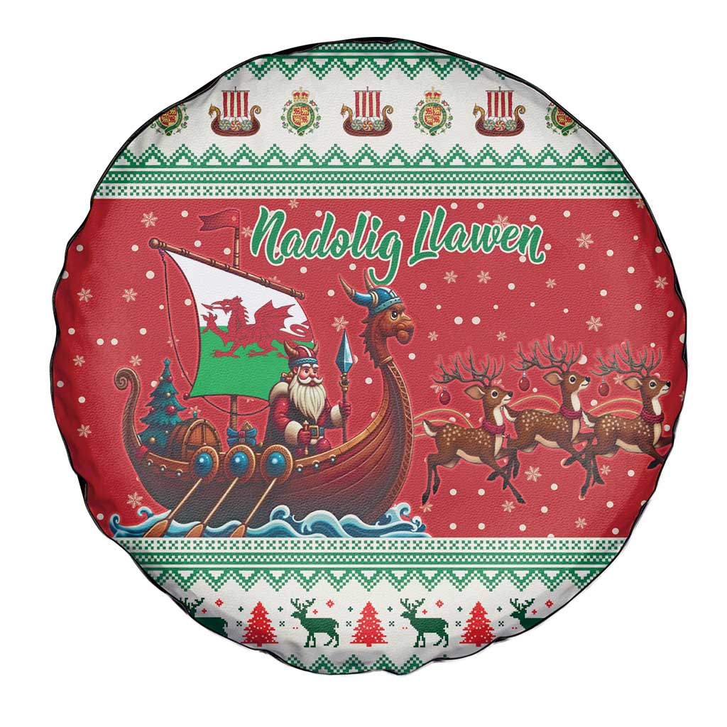 Wales Viking Santa Christmas Spare Tire Cover Funny Reindeer Norse Xmas - Wonder Print Shop
