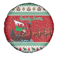 Wales Viking Santa Christmas Spare Tire Cover Funny Reindeer Norse Xmas - Wonder Print Shop