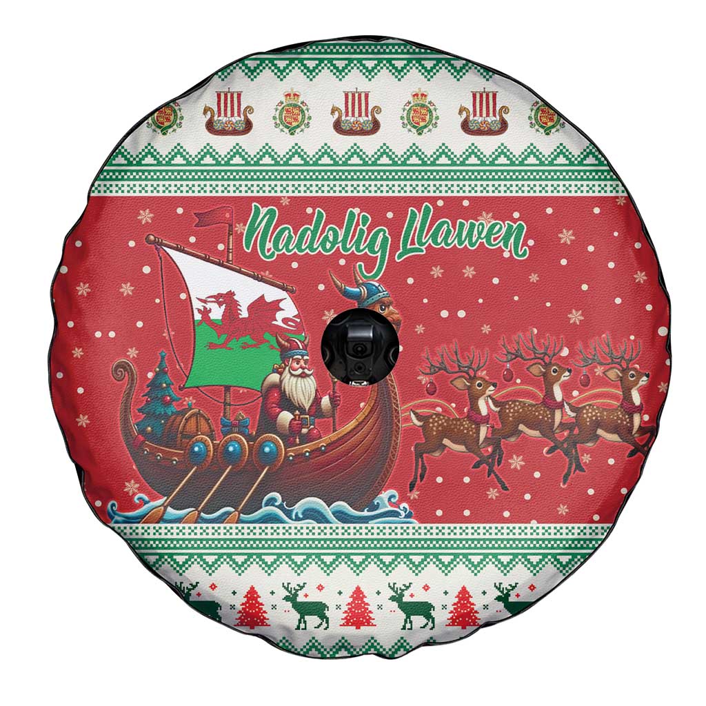 Wales Viking Santa Christmas Spare Tire Cover Funny Reindeer Norse Xmas - Wonder Print Shop