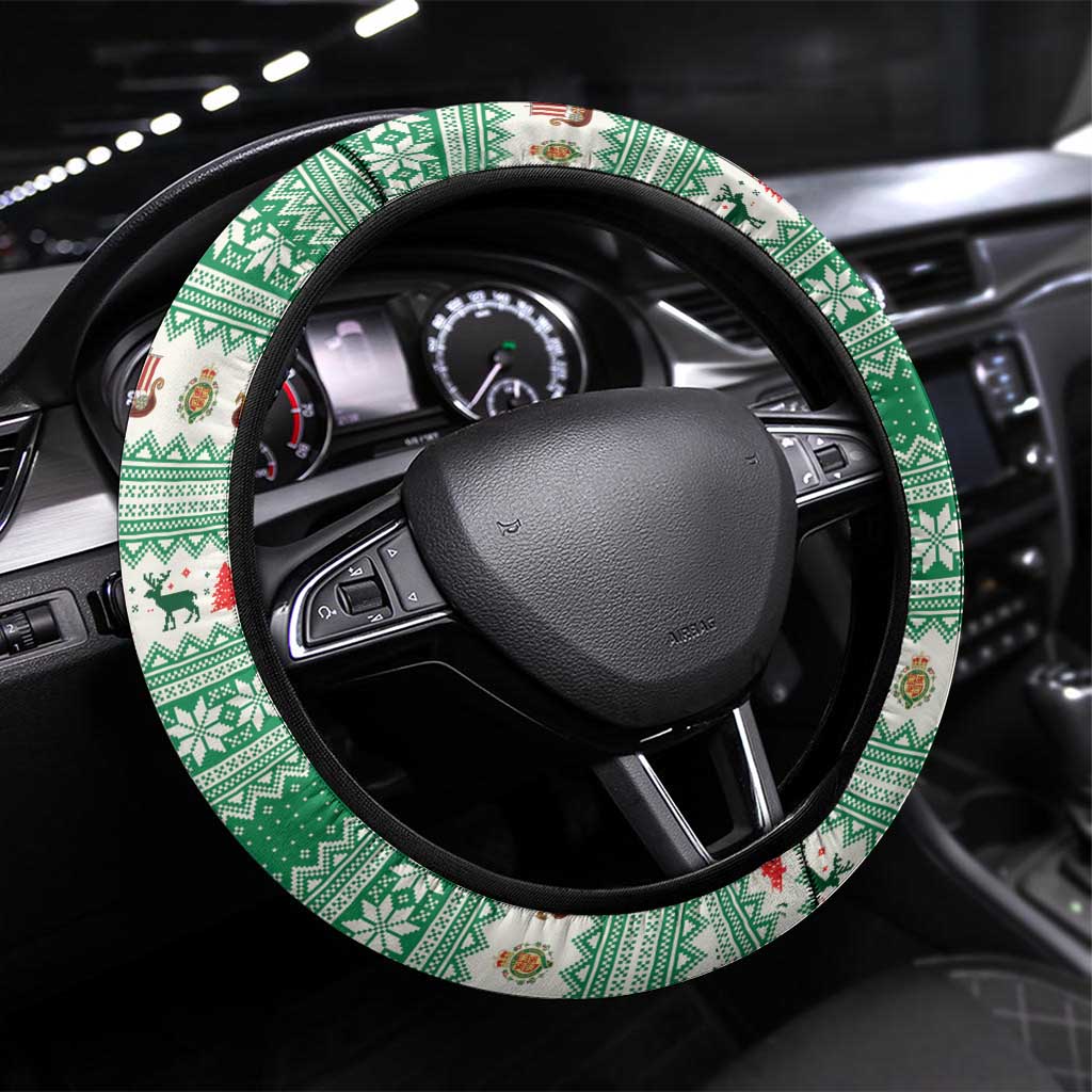 Wales Viking Santa Christmas Steering Wheel Cover Funny Reindeer Norse Xmas - Wonder Print Shop