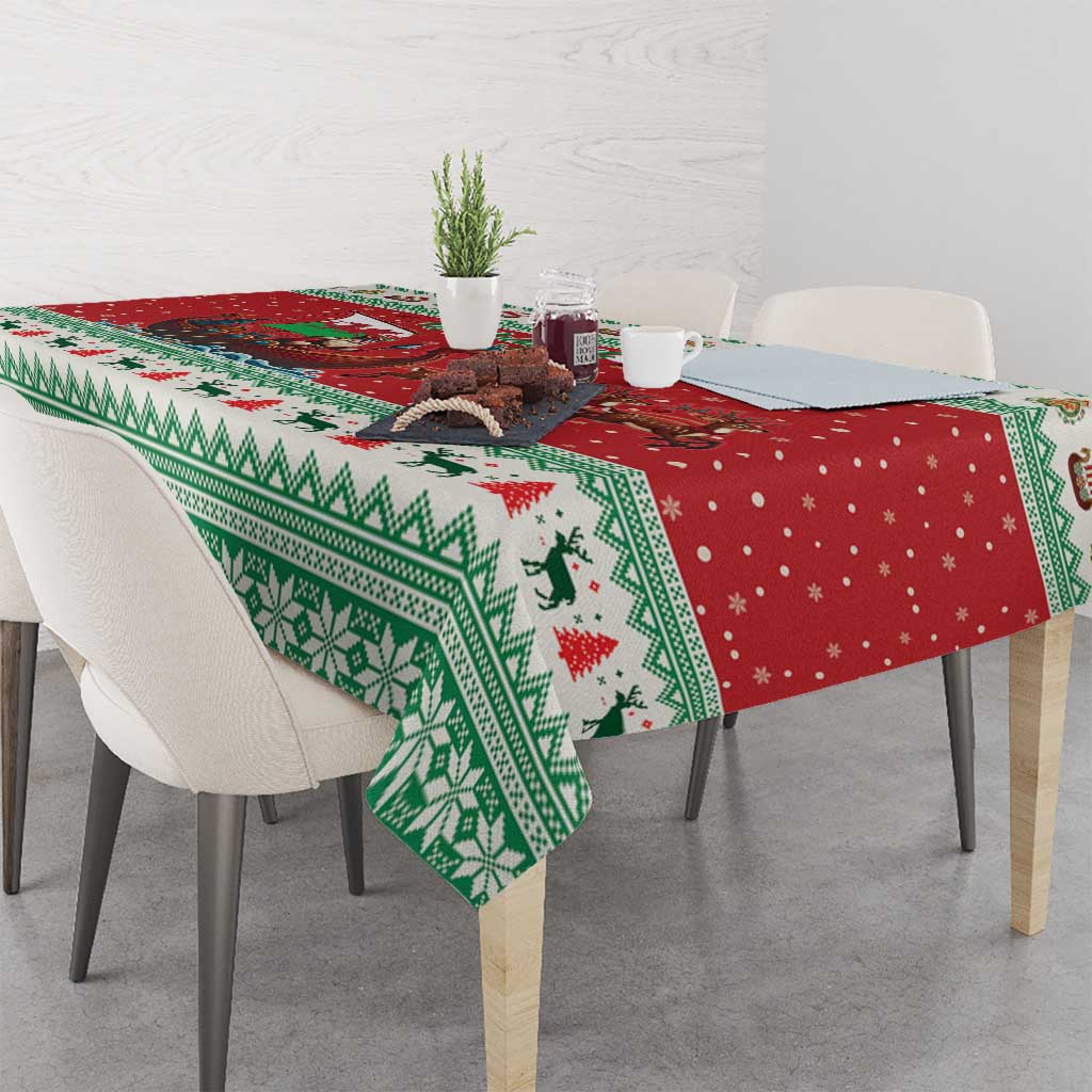 Wales Viking Santa Christmas Tablecloth Funny Reindeer Norse Xmas - Wonder Print Shop