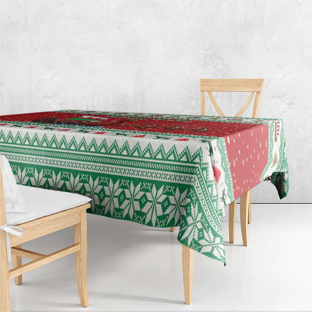 Wales Viking Santa Christmas Tablecloth Funny Reindeer Norse Xmas - Wonder Print Shop