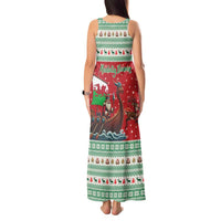 Wales Viking Santa Christmas Tank Maxi Dress Funny Reindeer Norse Xmas - Wonder Print Shop