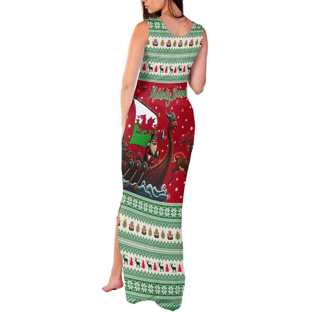 Wales Viking Santa Christmas Tank Maxi Dress Funny Reindeer Norse Xmas - Wonder Print Shop