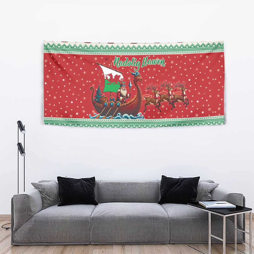 Wales Viking Santa Christmas Tapestry Funny Reindeer Norse Xmas - Wonder Print Shop