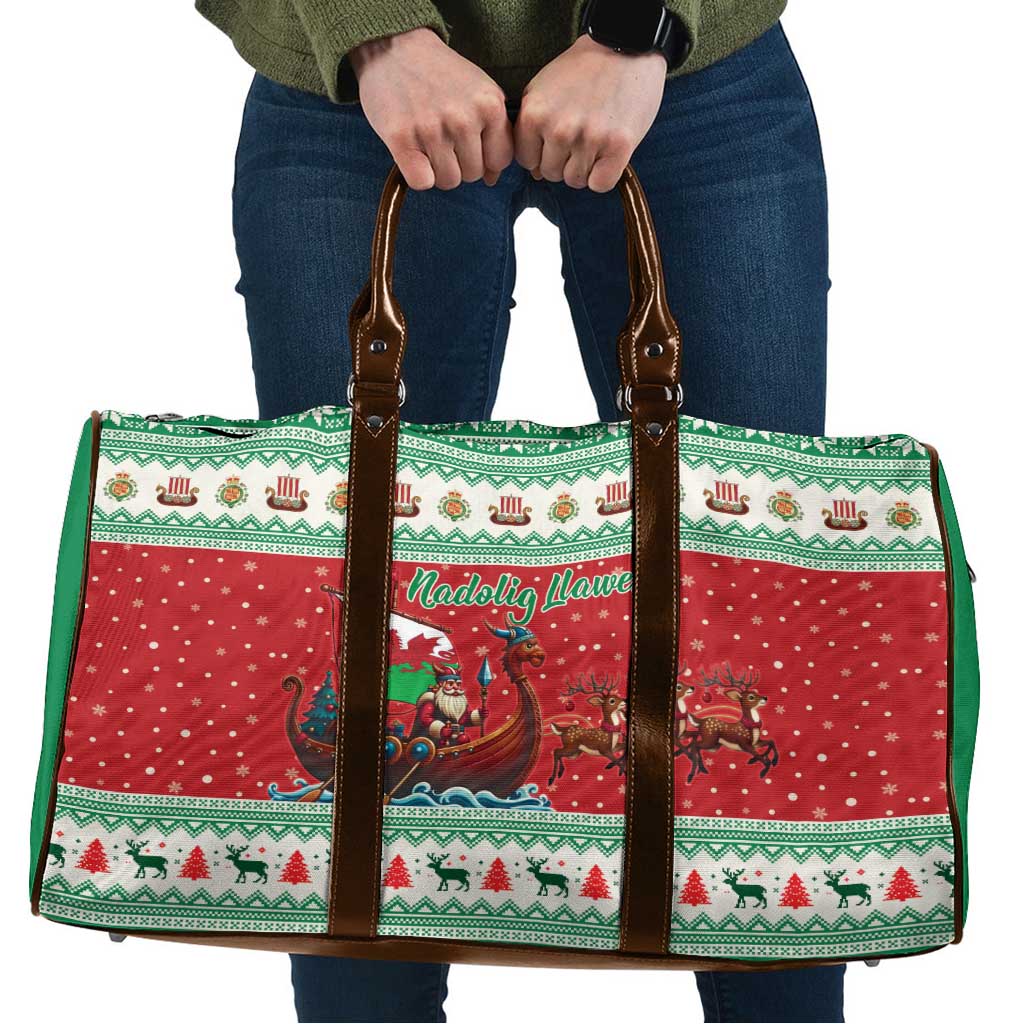 Wales Viking Santa Christmas Travel Bag Funny Reindeer Norse Xmas - Wonder Print Shop