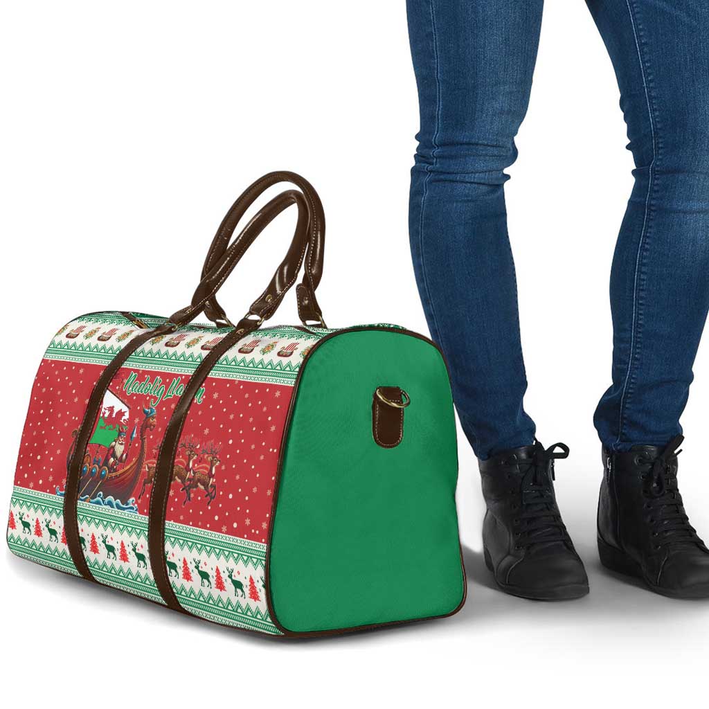 Wales Viking Santa Christmas Travel Bag Funny Reindeer Norse Xmas - Wonder Print Shop