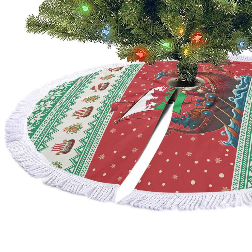 Wales Viking Santa Christmas Tree Skirt Funny Reindeer Norse Xmas - Wonder Print Shop