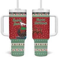 Wales Viking Santa Christmas Tumbler With Handle Funny Reindeer Norse Xmas - Wonder Print Shop