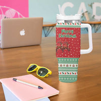 Wales Viking Santa Christmas Tumbler With Handle Funny Reindeer Norse Xmas - Wonder Print Shop