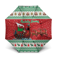 Wales Viking Santa Christmas Umbrella Funny Reindeer Norse Xmas - Wonder Print Shop