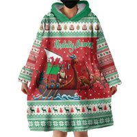 Wales Viking Santa Christmas Wearable Blanket Hoodie Funny Reindeer Norse Xmas - Wonder Print Shop