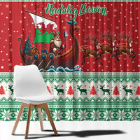 Wales Viking Santa Christmas Window Curtain Funny Reindeer Norse Xmas - Wonder Print Shop