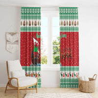 Wales Viking Santa Christmas Window Curtain Funny Reindeer Norse Xmas - Wonder Print Shop