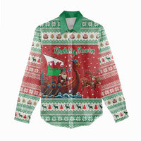 Wales Viking Santa Christmas Women Casual Shirt Funny Reindeer Norse Xmas - Wonder Print Shop