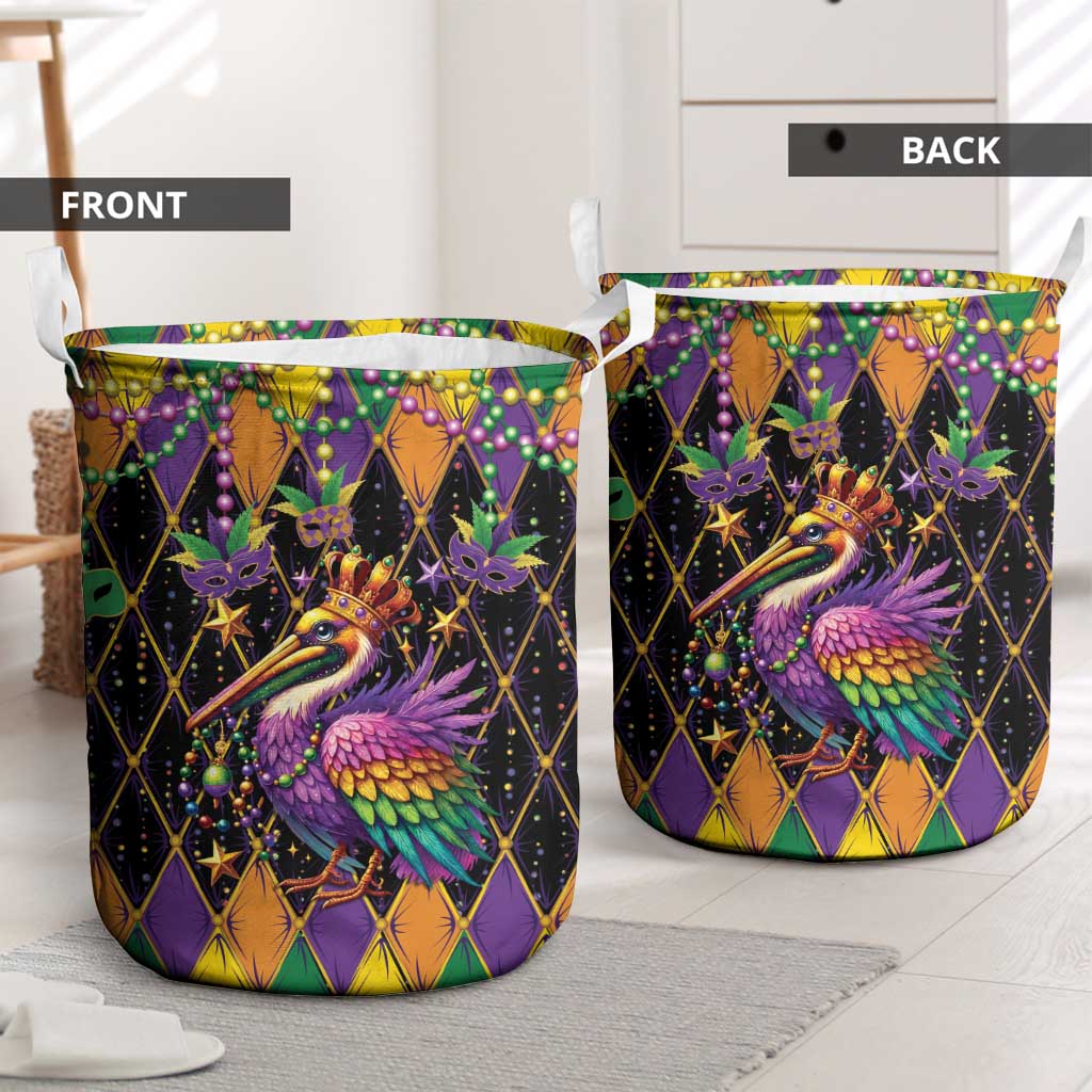 Pelican Mardi Gras Carnival Laundry Basket Fat Tuesday - Wonder Print Shop