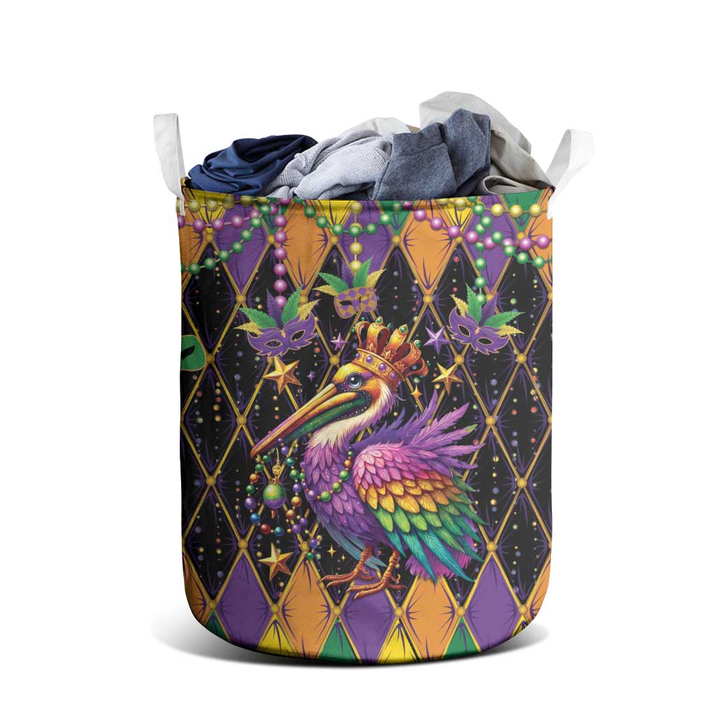 Pelican Mardi Gras Carnival Laundry Basket Fat Tuesday - Wonder Print Shop