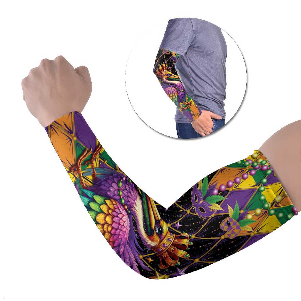 Pelican Mardi Gras Carnival Arm Sleeves Fat Tuesday - Wonder Print Shop