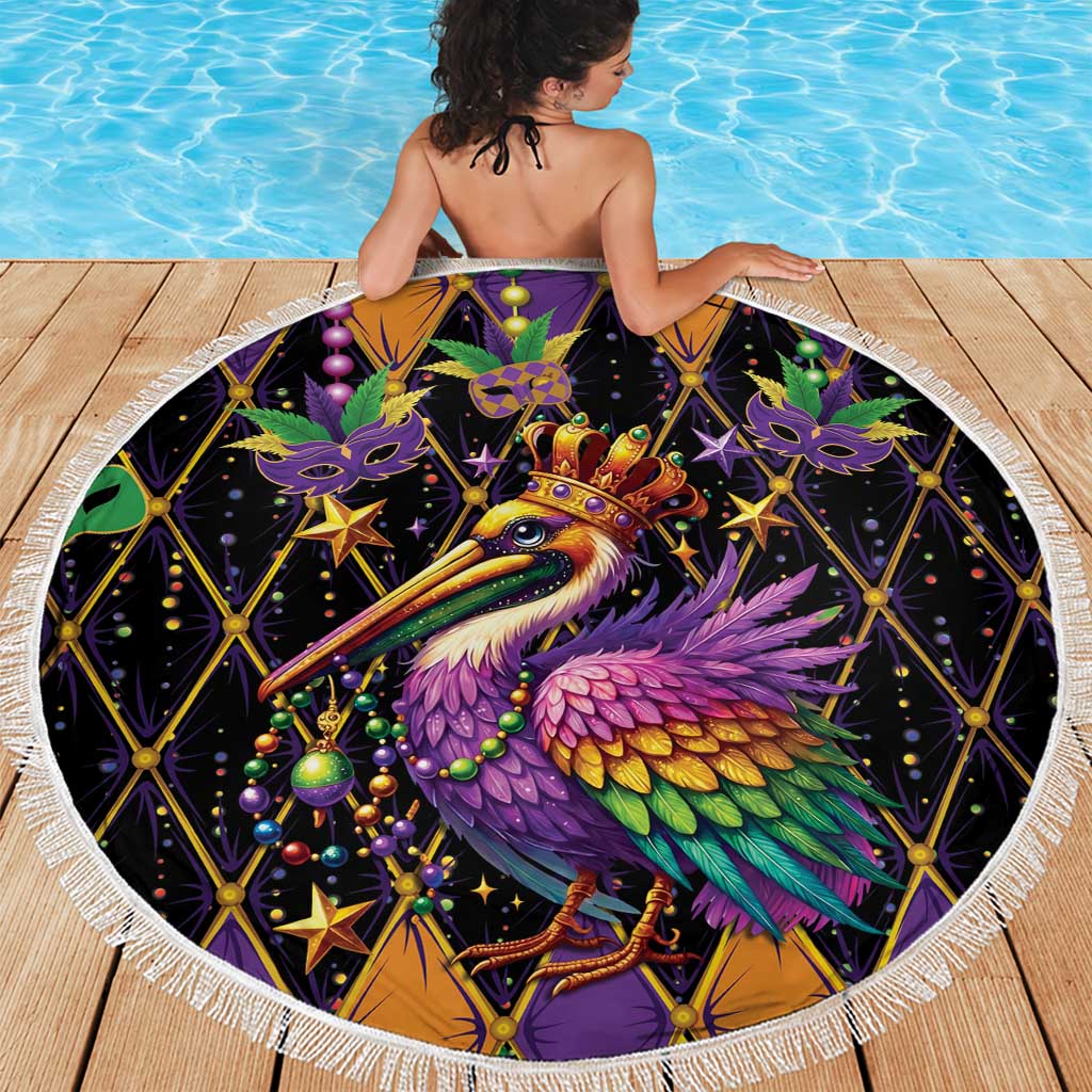 Pelican Mardi Gras Carnival Beach Blanket Fat Tuesday - Wonder Print Shop