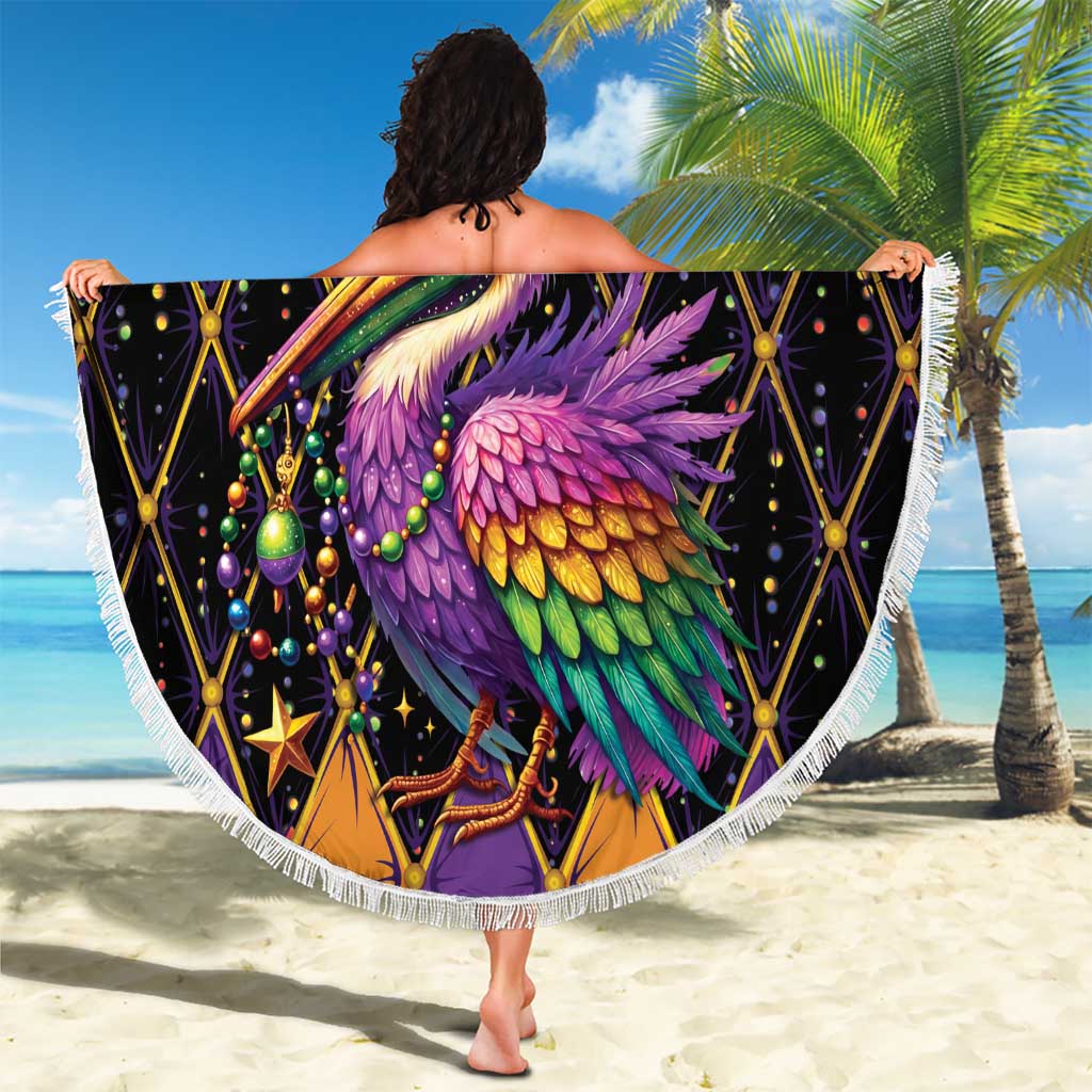 Pelican Mardi Gras Carnival Beach Blanket Fat Tuesday - Wonder Print Shop
