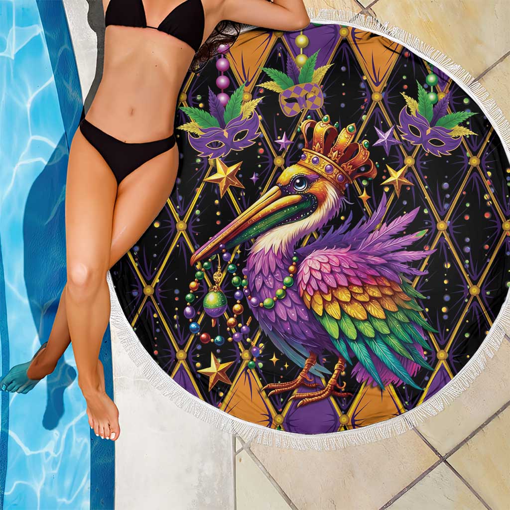 Pelican Mardi Gras Carnival Beach Blanket Fat Tuesday - Wonder Print Shop