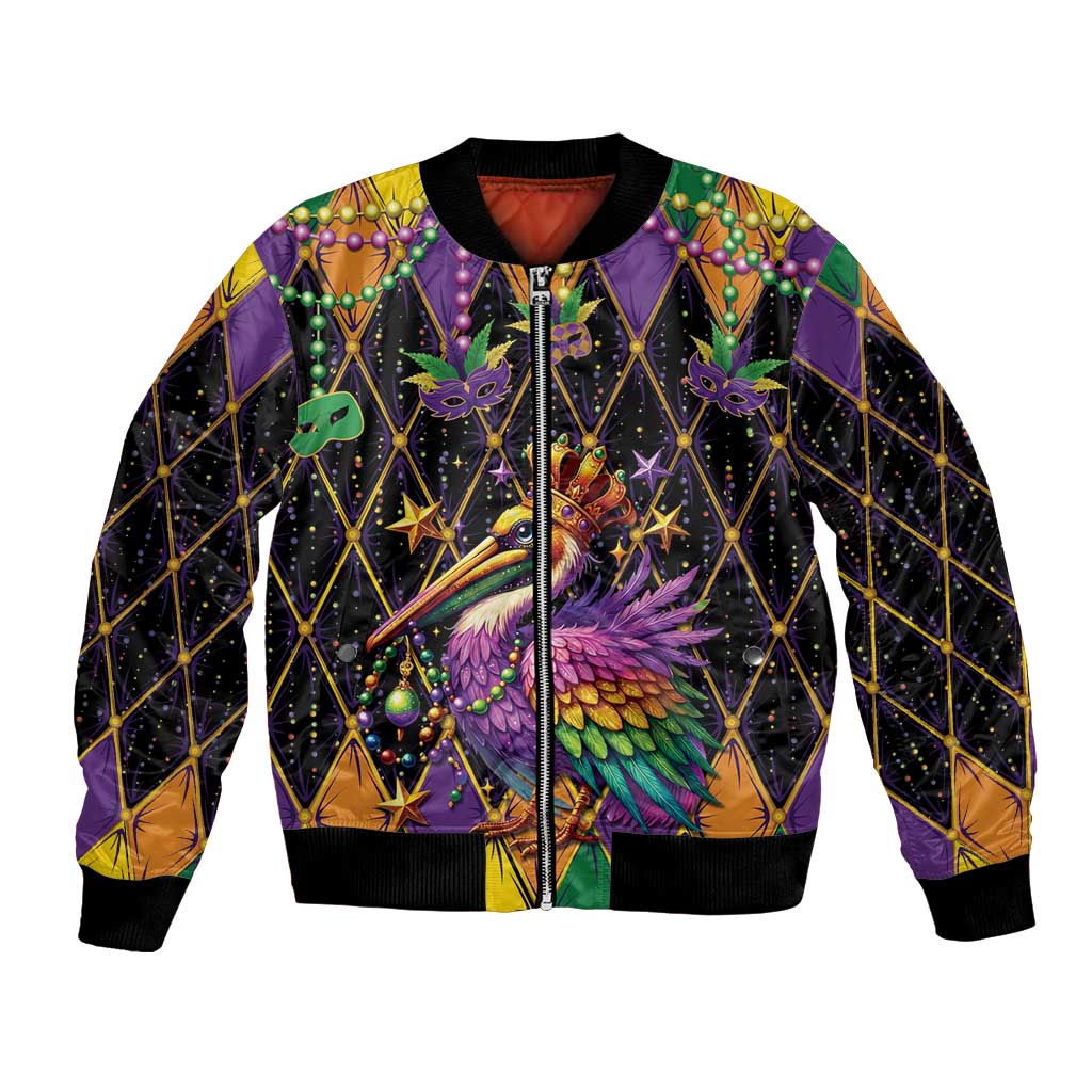Pelican Mardi Gras Carnival Bomber Jacket Fat Tuesday - Wonder Print Shop