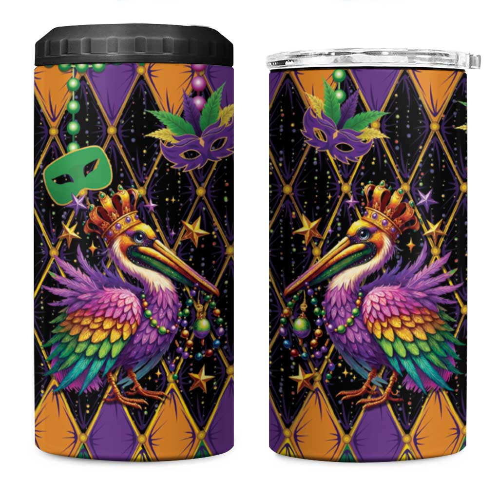 Pelican Mardi Gras Carnival 4 in 1 Can Cooler Tumbler Fat Tuesday - Wonder Print Shop