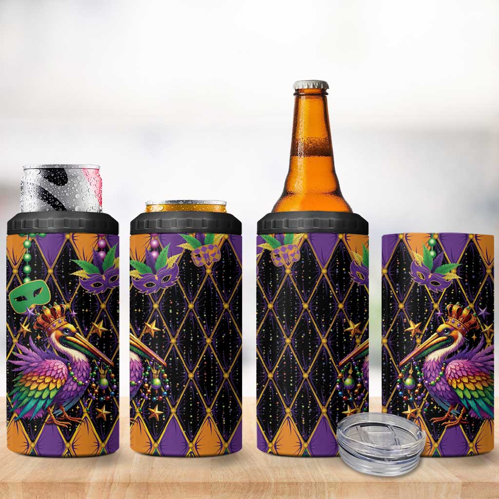 Pelican Mardi Gras Carnival 4 in 1 Can Cooler Tumbler Fat Tuesday - Wonder Print Shop