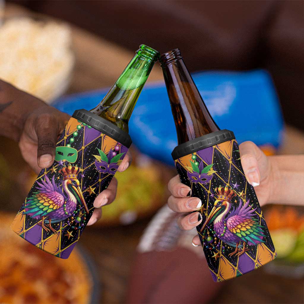 Pelican Mardi Gras Carnival 4 in 1 Can Cooler Tumbler Fat Tuesday - Wonder Print Shop