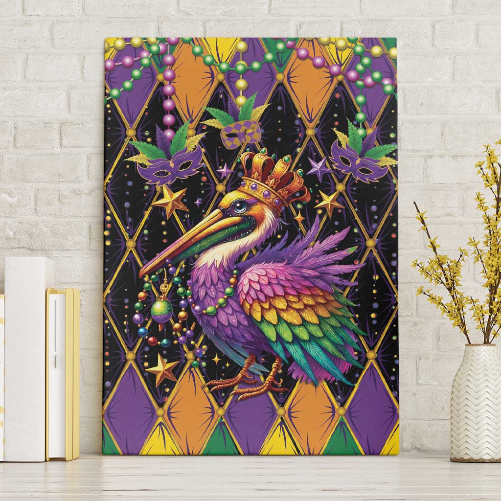 Pelican Mardi Gras Carnival Canvas Wall Art Fat Tuesday - Wonder Print Shop