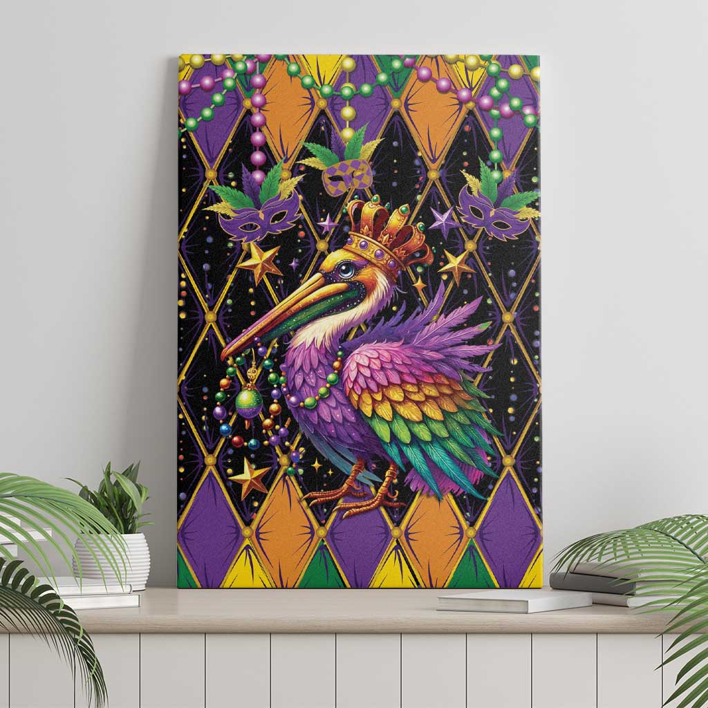 Pelican Mardi Gras Carnival Canvas Wall Art Fat Tuesday - Wonder Print Shop