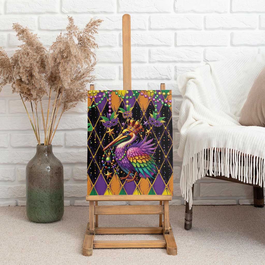 Pelican Mardi Gras Carnival Canvas Wall Art Fat Tuesday - Wonder Print Shop
