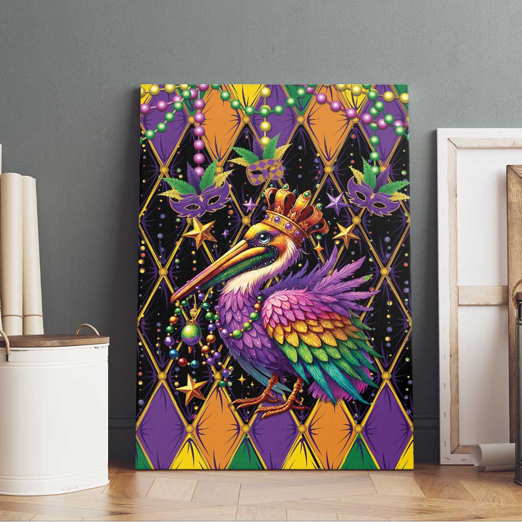 Pelican Mardi Gras Carnival Canvas Wall Art Fat Tuesday - Wonder Print Shop