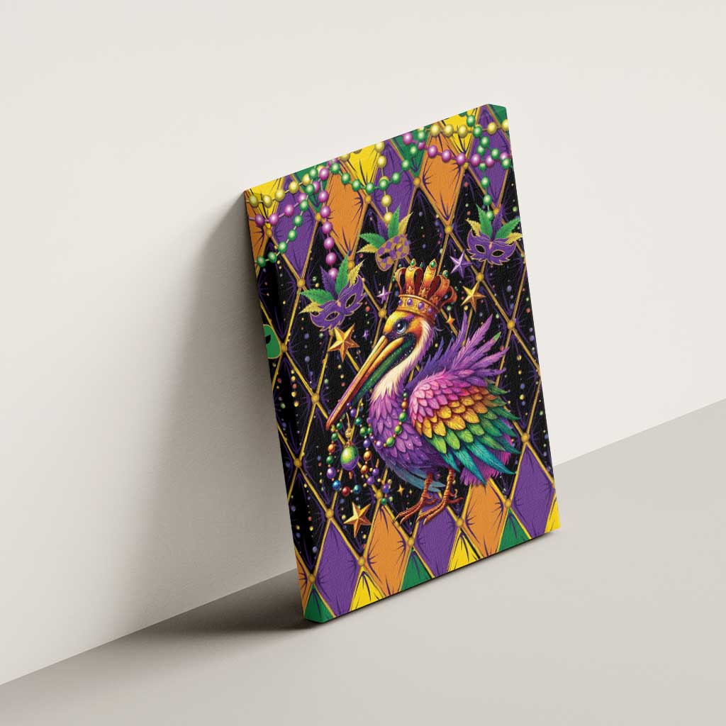 Pelican Mardi Gras Carnival Canvas Wall Art Fat Tuesday - Wonder Print Shop