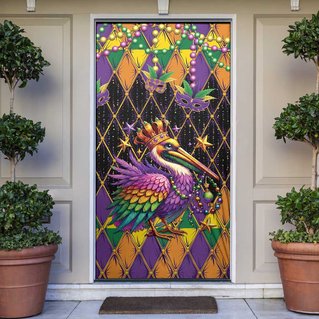 Pelican Mardi Gras Carnival Door Cover Fat Tuesday - Wonder Print Shop