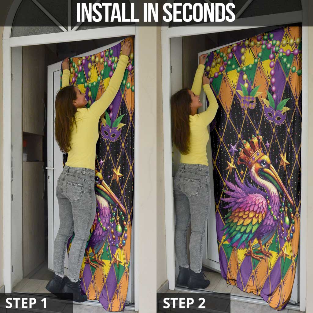 Pelican Mardi Gras Carnival Door Cover Fat Tuesday - Wonder Print Shop