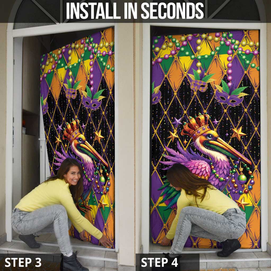 Pelican Mardi Gras Carnival Door Cover Fat Tuesday - Wonder Print Shop