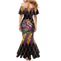Pelican Mardi Gras Carnival Family Matching Mermaid Dress and Hawaiian Shirt Fat Tuesday - Wonder Print Shop