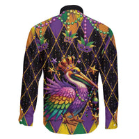 Pelican Mardi Gras Carnival Family Matching Off The Shoulder Long Sleeve Dress and Hawaiian Shirt Fat Tuesday - Wonder Print Shop