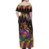 Pelican Mardi Gras Carnival Family Matching Off Shoulder Maxi Dress and Hawaiian Shirt Fat Tuesday - Wonder Print Shop