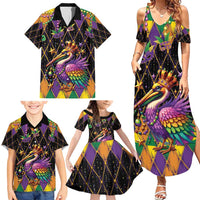 Pelican Mardi Gras Carnival Family Matching Summer Maxi Dress and Hawaiian Shirt Fat Tuesday - Wonder Print Shop