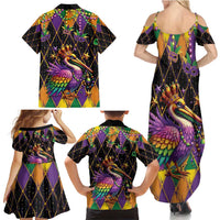 Pelican Mardi Gras Carnival Family Matching Summer Maxi Dress and Hawaiian Shirt Fat Tuesday - Wonder Print Shop