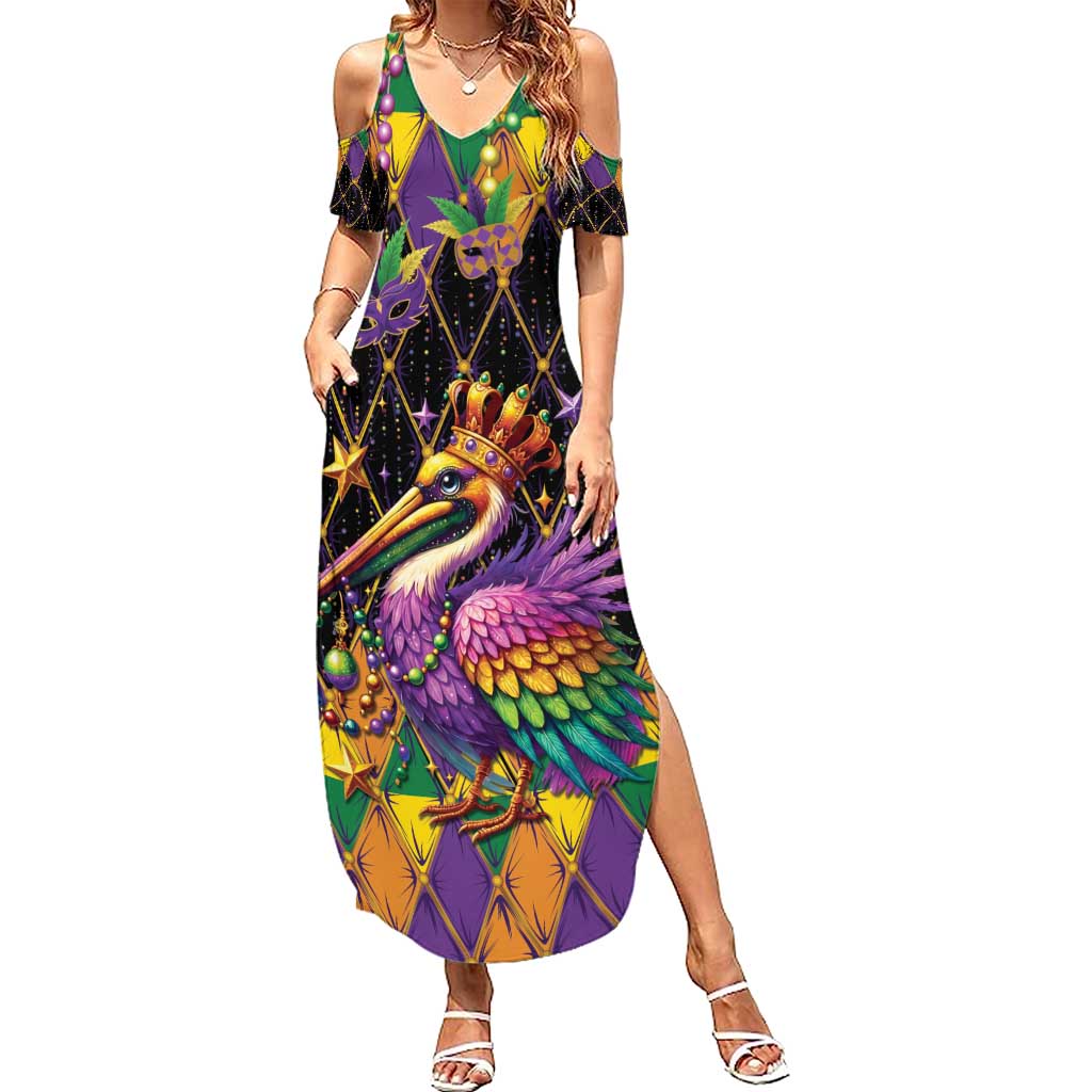 Pelican Mardi Gras Carnival Family Matching Summer Maxi Dress and Hawaiian Shirt Fat Tuesday - Wonder Print Shop