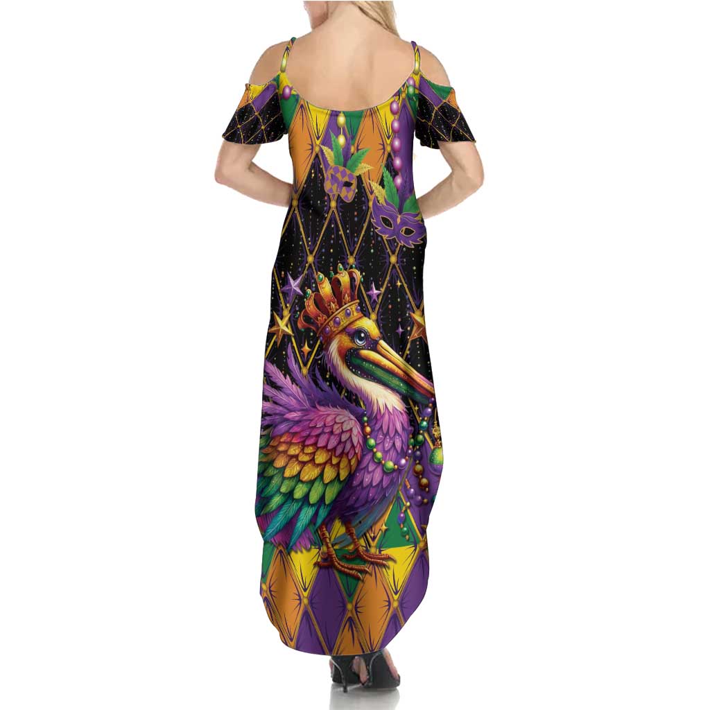 Pelican Mardi Gras Carnival Family Matching Summer Maxi Dress and Hawaiian Shirt Fat Tuesday - Wonder Print Shop