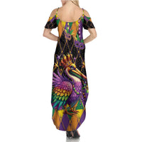 Pelican Mardi Gras Carnival Family Matching Summer Maxi Dress and Hawaiian Shirt Fat Tuesday - Wonder Print Shop