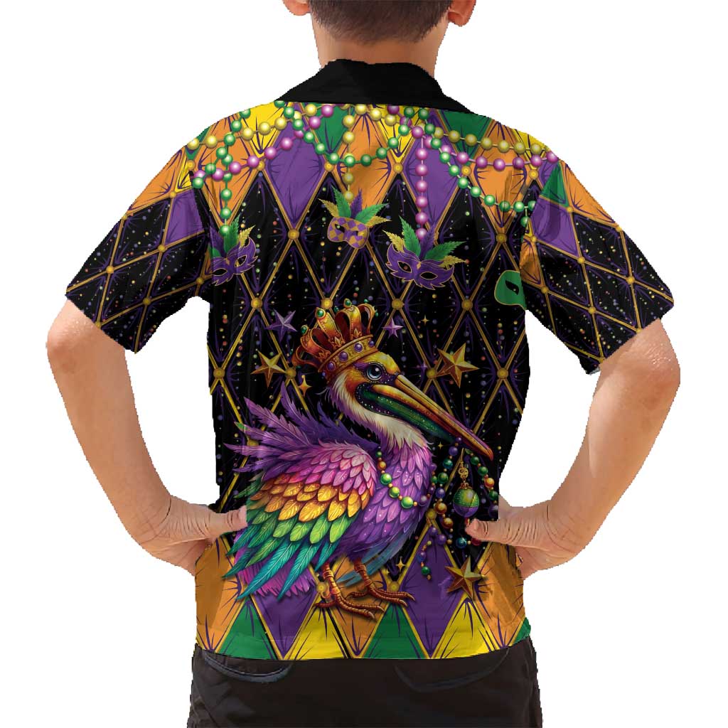 Pelican Mardi Gras Carnival Family Matching Tank Maxi Dress and Hawaiian Shirt Fat Tuesday - Wonder Print Shop