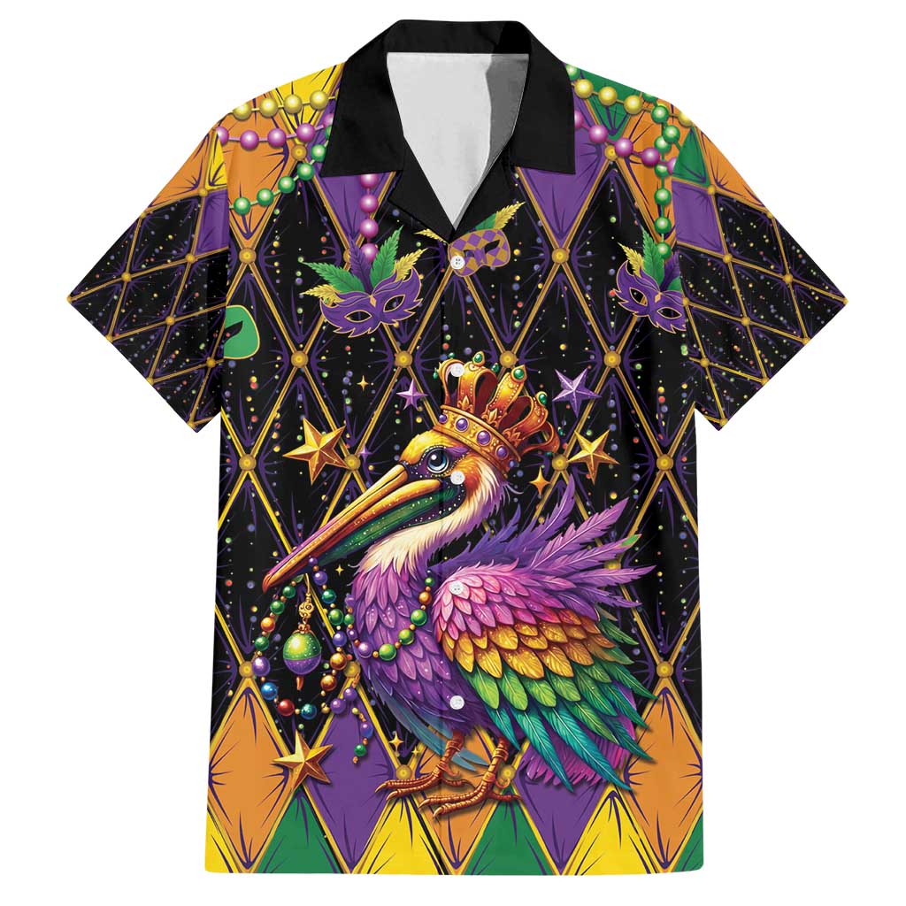 Pelican Mardi Gras Carnival Family Matching Tank Maxi Dress and Hawaiian Shirt Fat Tuesday - Wonder Print Shop