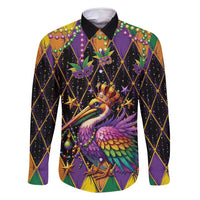 Pelican Mardi Gras Carnival Family Matching Tank Maxi Dress and Hawaiian Shirt Fat Tuesday - Wonder Print Shop