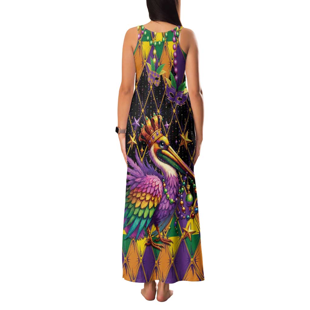 Pelican Mardi Gras Carnival Family Matching Tank Maxi Dress and Hawaiian Shirt Fat Tuesday - Wonder Print Shop